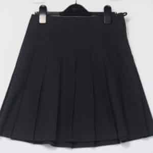 Charcoal grey knee-length pleated Skirt