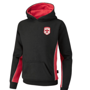 PE Black and red unisex ‘Falcon’ hooded sweatshirt